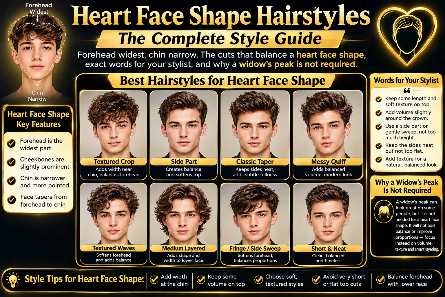 Heart Face Shape Hairstyles- The Complete Style Guide