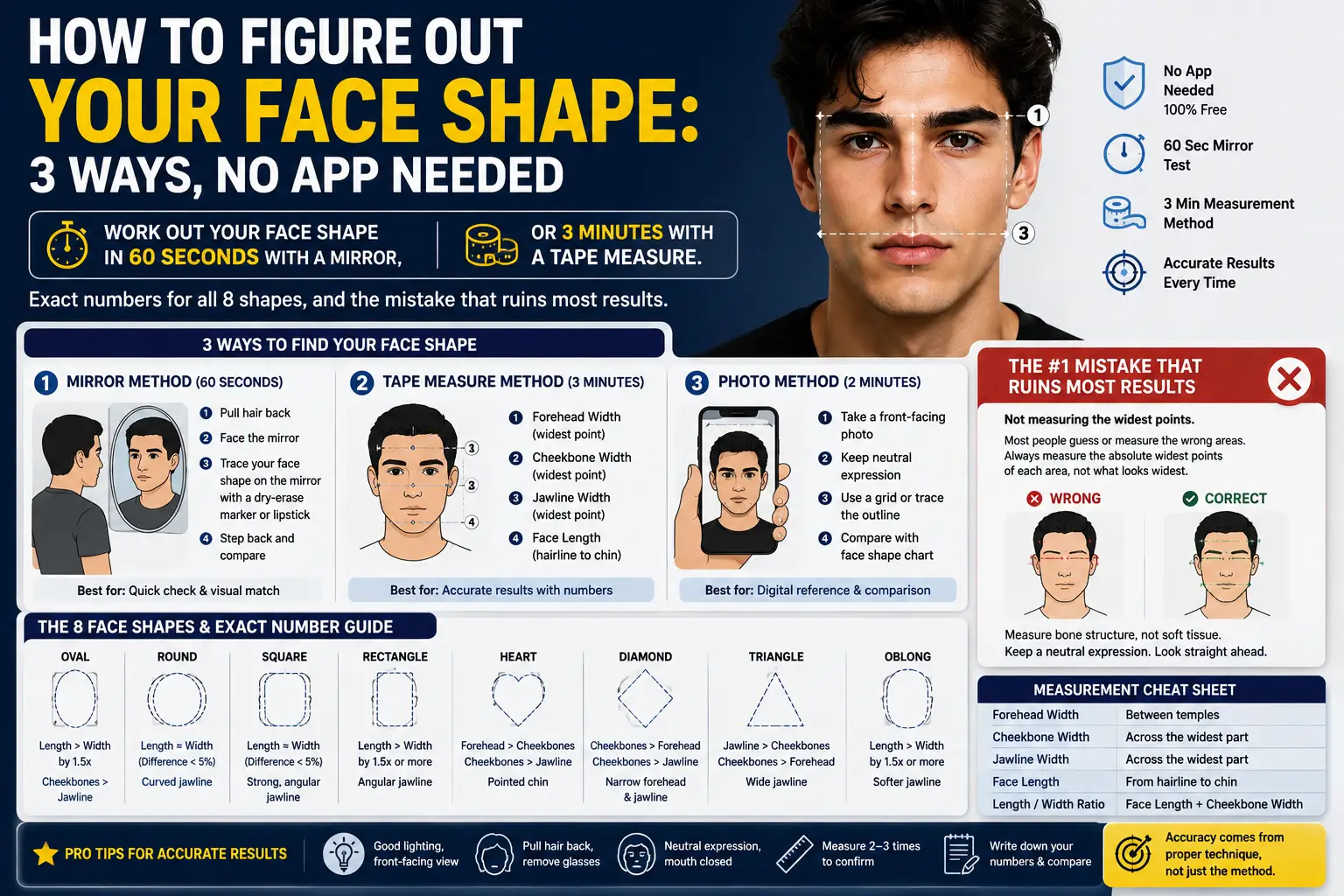 How to Figure Out Your Face Shape: 3 Ways, No App Needed