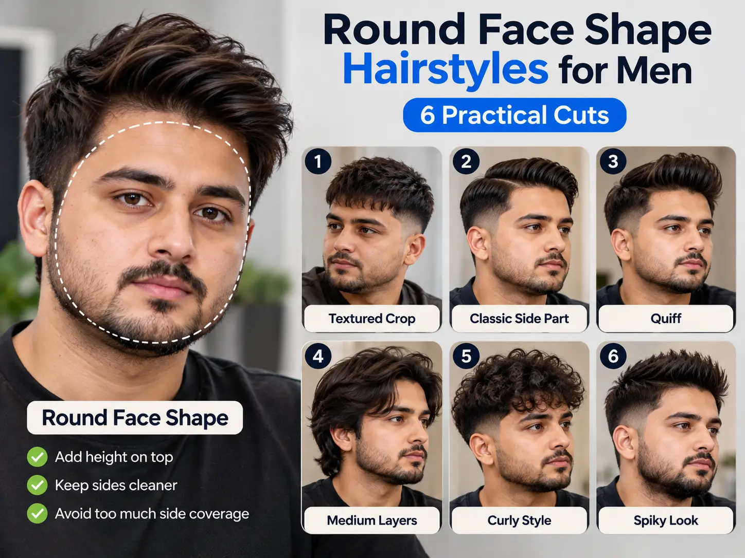 Round Face Shape Hairstyles for Men: 6 Practical Cuts