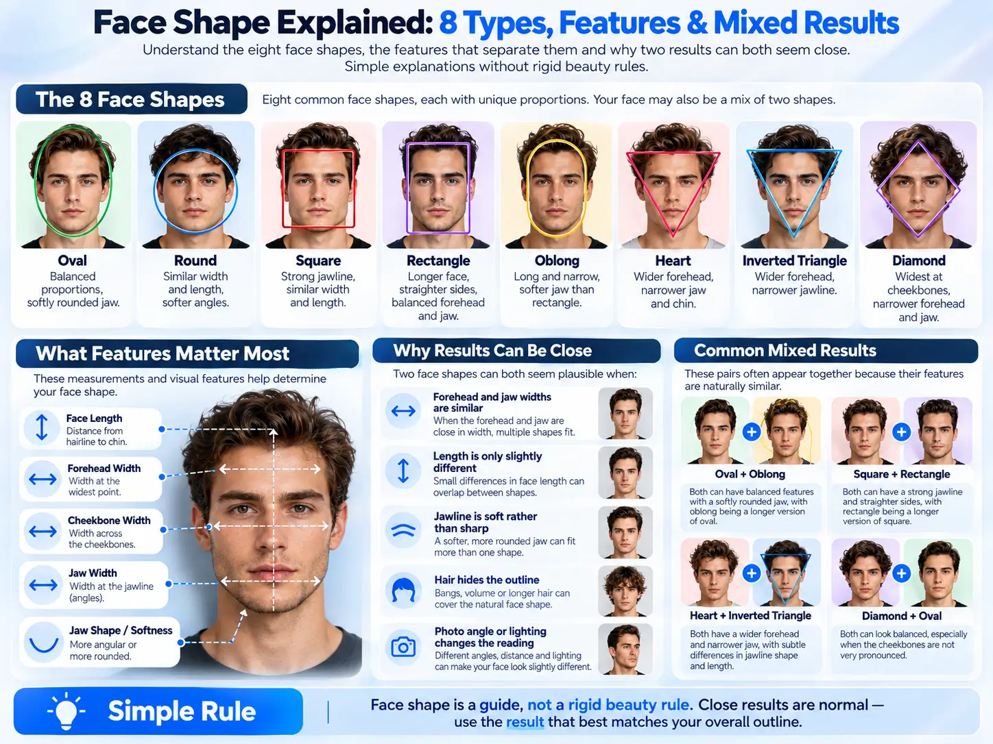 Face Shape Explained: 8 Types, Features & Mixed Results