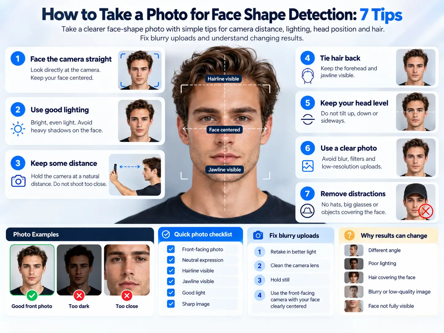 How to Take a Photo for Face Shape Detection: 7 Tips