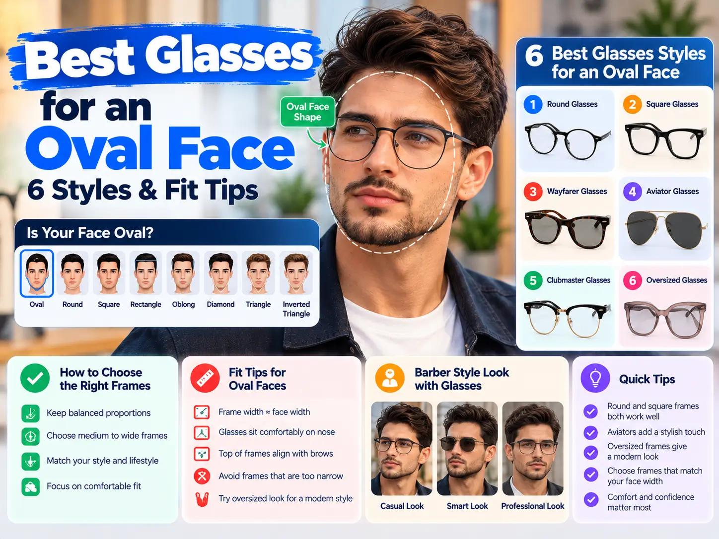 Best Glasses for an Oval Face: 6 Styles & Fit Tips
