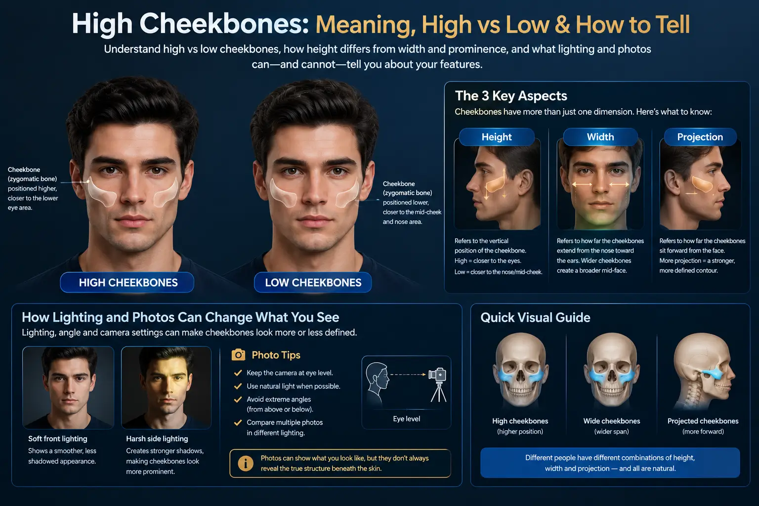 High Cheekbones- Meaning, High vs Low & How to Tell